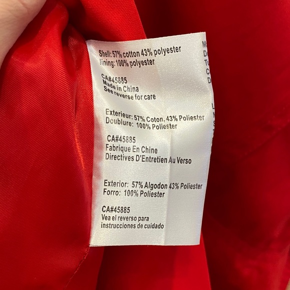 Michael Kors Bold Red Trench Coat, Size XS - Picture 11 of 14